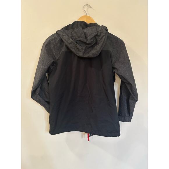 Boys North Face Dryvent Hooded Jacket sz M (10/12) Black and Gray North Face - Picture 9 of 9